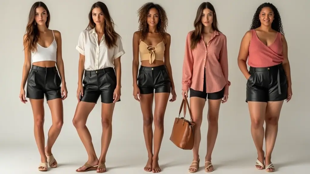 25 Black Leather Shorts Outfit That Flatter Every Figure