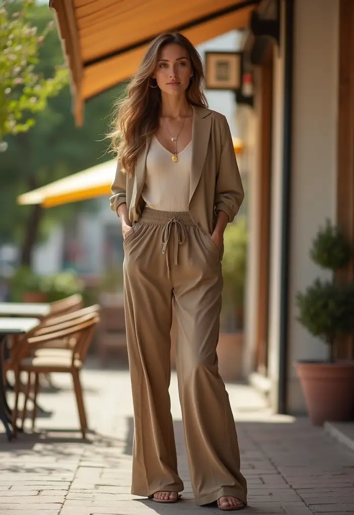 25 Chic Sign Out Outfit Ideas To Copy Right Now - 20. Effortless Palazzo Pants
