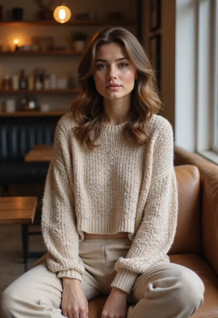 25 Chic Sign Out Outfit Ideas To Copy Right Now - 25. Cozy Two-Piece Sweater Set
