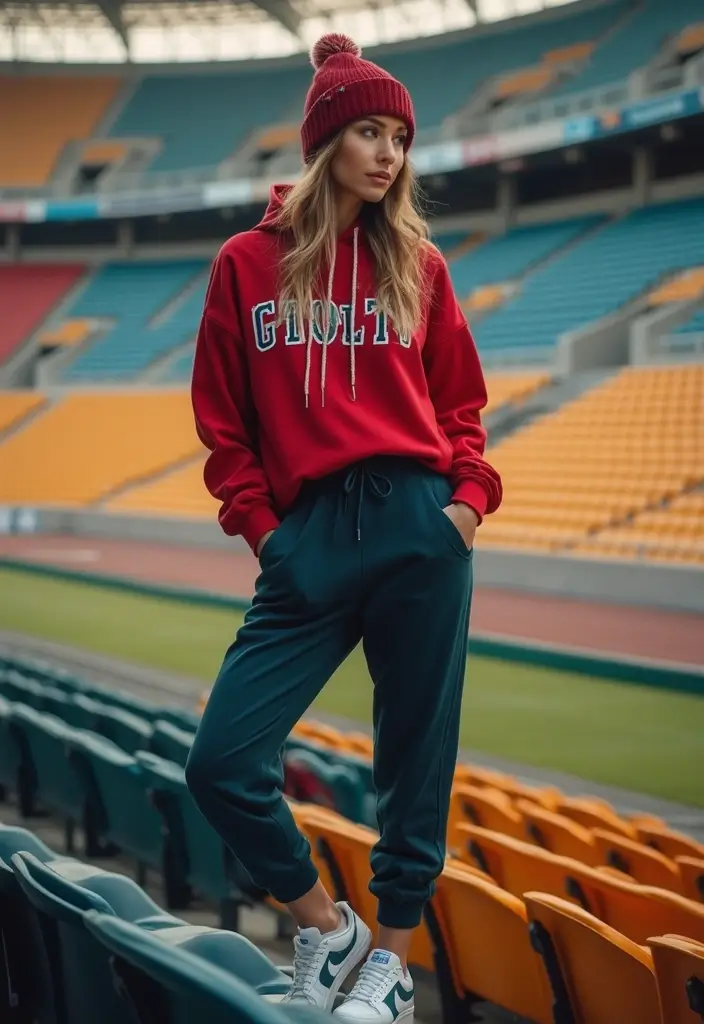 25 Must-Try Stadium Outfit Women Combos This Season - 2. Oversized Hoodie and Joggers