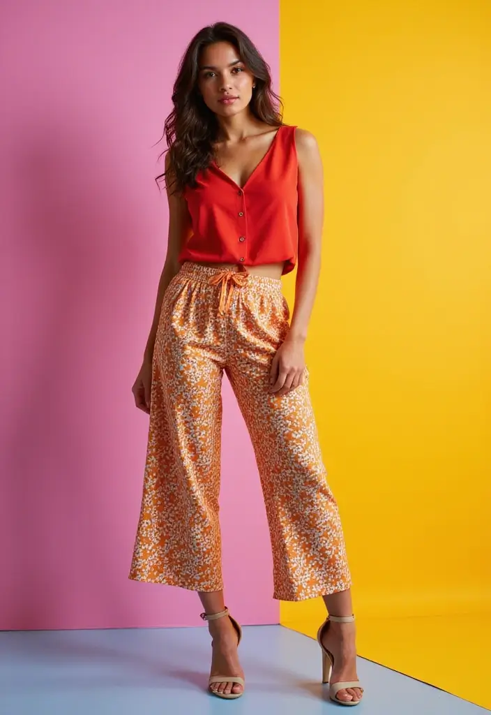 25 Trendy New Year Outfits To Refresh Your Closet - 17. Playful Printed Pants