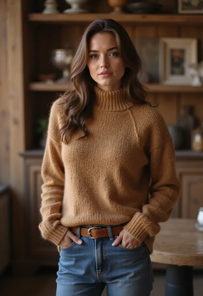 25 Trendy New Year Outfits To Refresh Your Closet - 8. Vintage-Inspired Wool Sweater