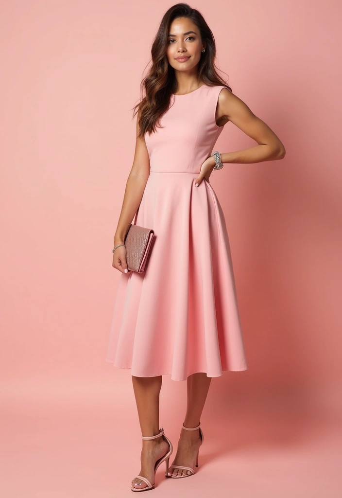 26 Pink Party Outfits That Flatter Every Figure - 1. The Classic Pink A-Line Dress