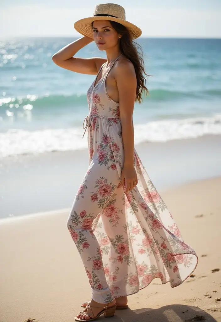 26 Stylish Night Out Outfit Summer For Every Occasion - 1. Flowy Maxi Dress for Beach Parties