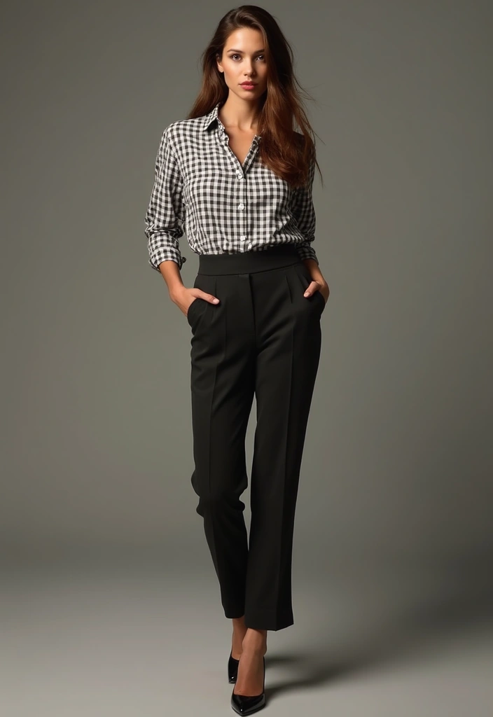 26 Trendy Checked Shirt Outfits To Refresh Your Closet - 5. Chic & Tailored