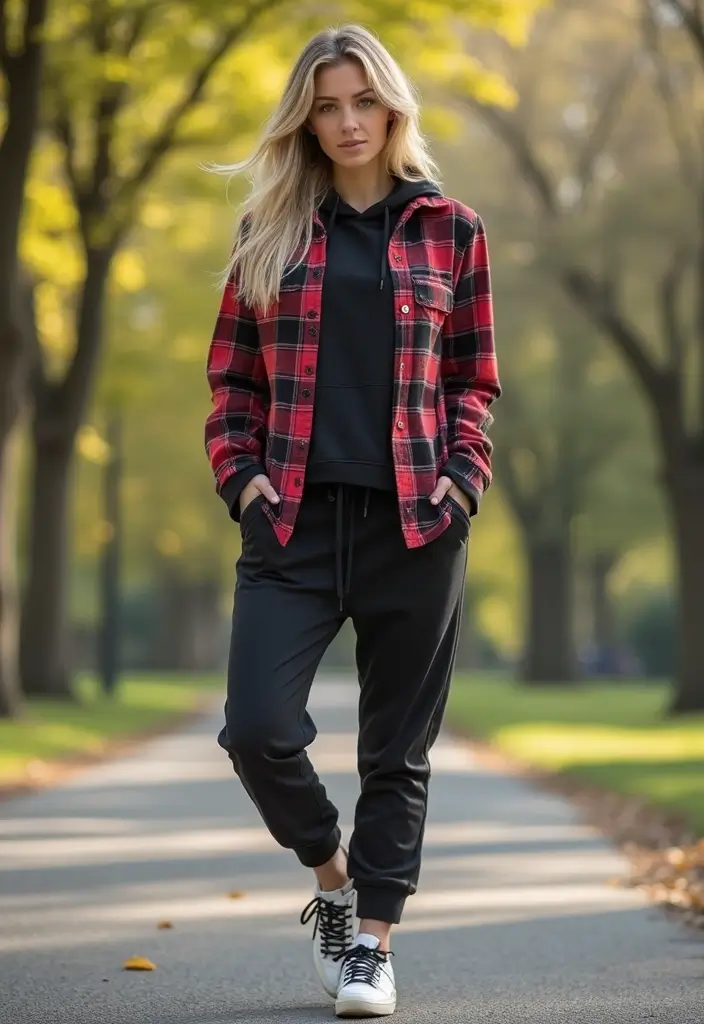 26 Trendy Checked Shirt Outfits To Refresh Your Closet - 9. Layer over a Hoodie