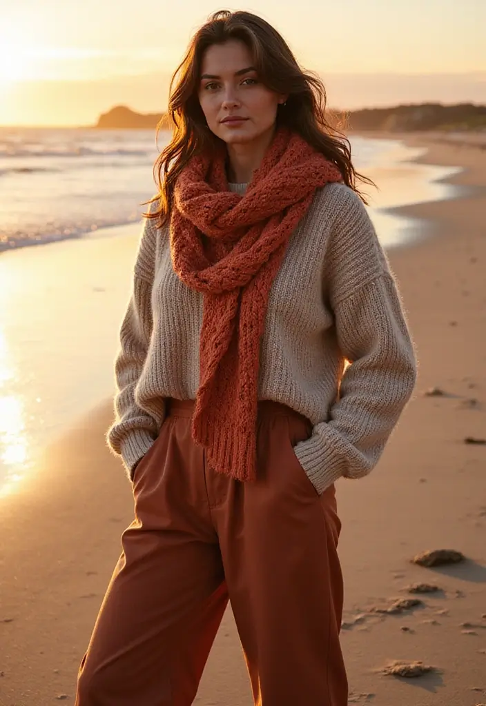 26 Winter Beach Outfit Styling Tips To Wear With Confidence - 2. Statement Sweaters for Style and Comfort