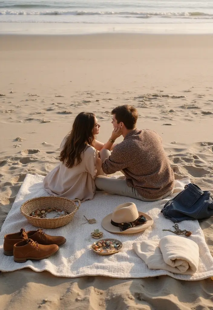 26 Winter Beach Outfit Styling Tips To Wear With Confidence - 25. Stay Cozy with Beach Blankets