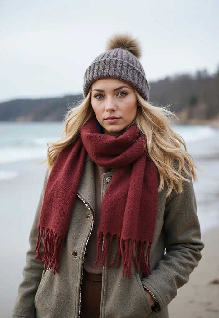 26 Winter Beach Outfit Styling Tips To Wear With Confidence - 9. Lightweight Beanie Hats