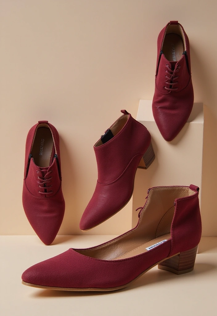 27 Chic Wine Red Outfit To Copy Right Now - 19. Wine Red Footwear Options