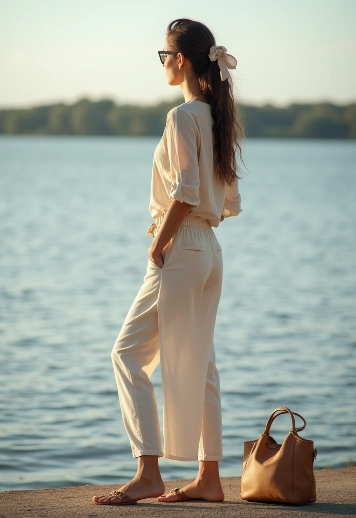 27 Fresh Lake Day Outfit Ideas You Need To Try - 2. Light Linen Pants