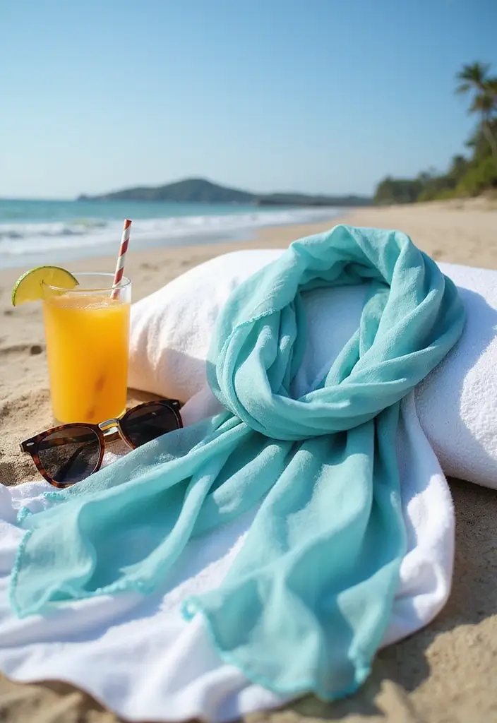 27 Fresh Sea Outfit Summer Ideas You Need To Try - 12. Lightweight Chiffon Scarves