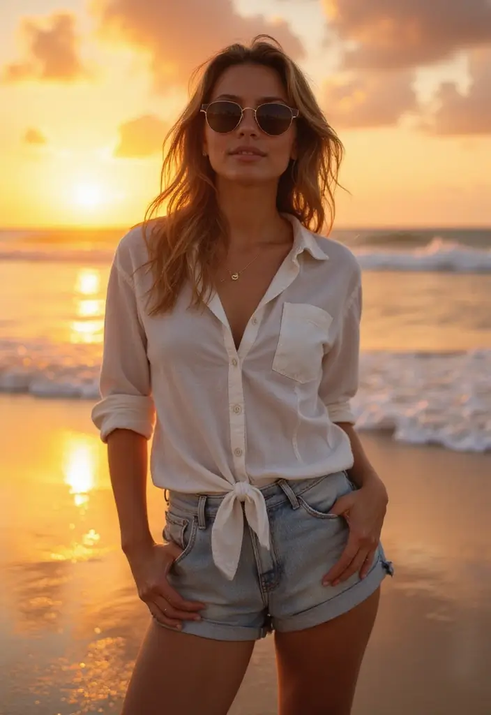 27 Fresh Sea Outfit Summer Ideas You Need To Try - 8. Linen Button-Ups
