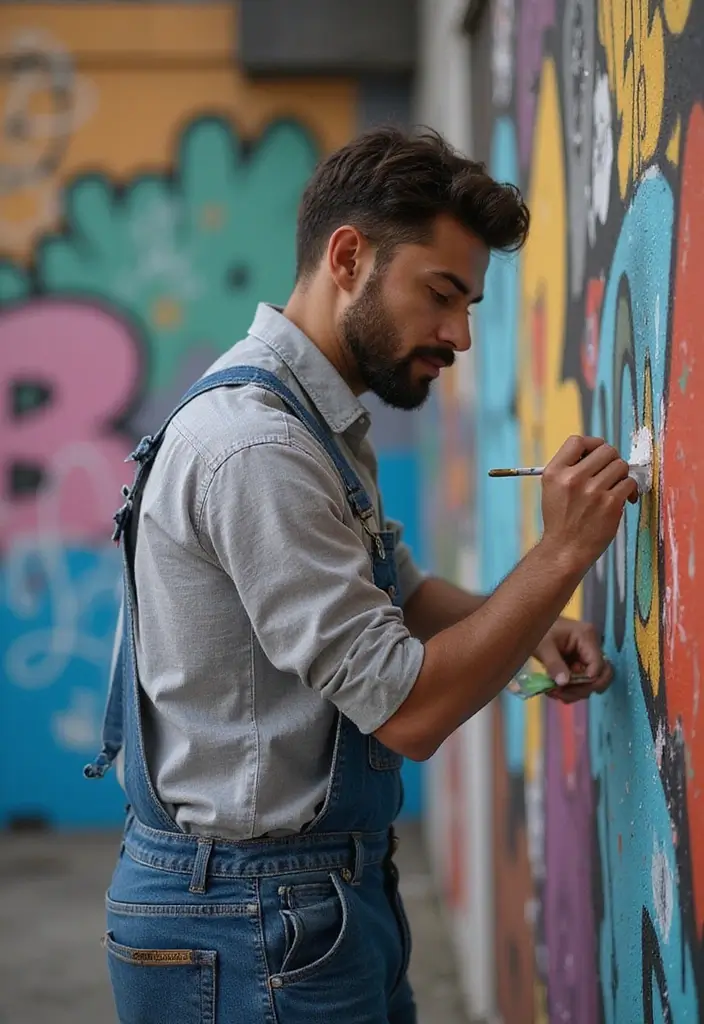 27 Grey Shirt Outfit Men Inspirations For Real Life - 18. Grey Casual Shirt with Denim Overalls