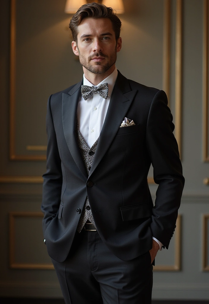 27 Prom Boys Outfit That Flatter Every Figure - 1. Classic Tuxedo with a Twist