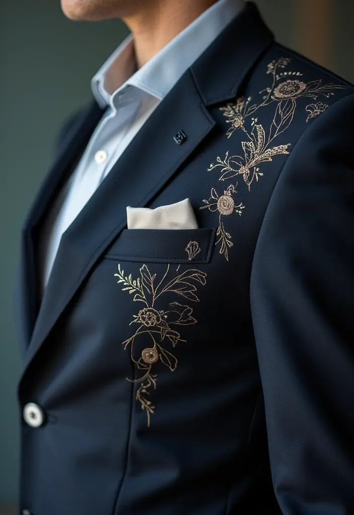 27 Prom Boys Outfit That Flatter Every Figure - 21. Embroidered Details