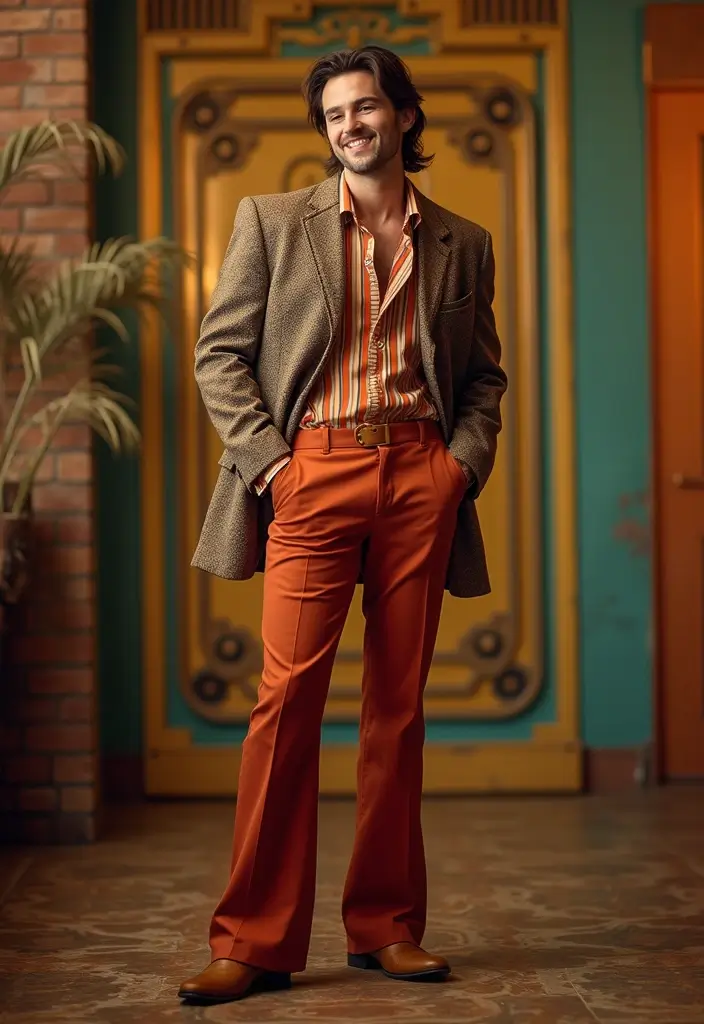 27 Prom Boys Outfit That Flatter Every Figure - 4. Retro 70s Vibes