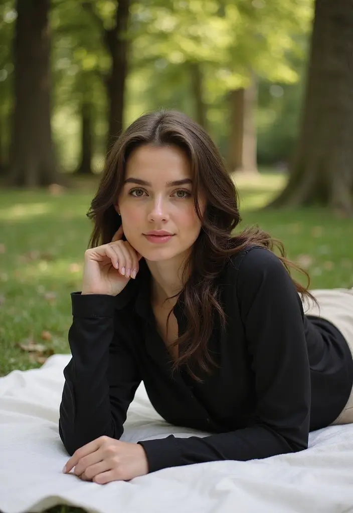 27 Stylish Black Long Sleeve Shirt Outfit For Every Occasion - 24. Romantic Picnic