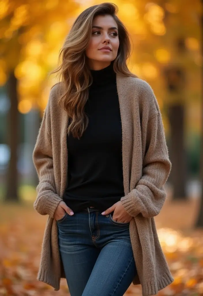 27 Stylish Black Long Sleeve Shirt Outfit For Every Occasion - 5. Layer It Up for Fall