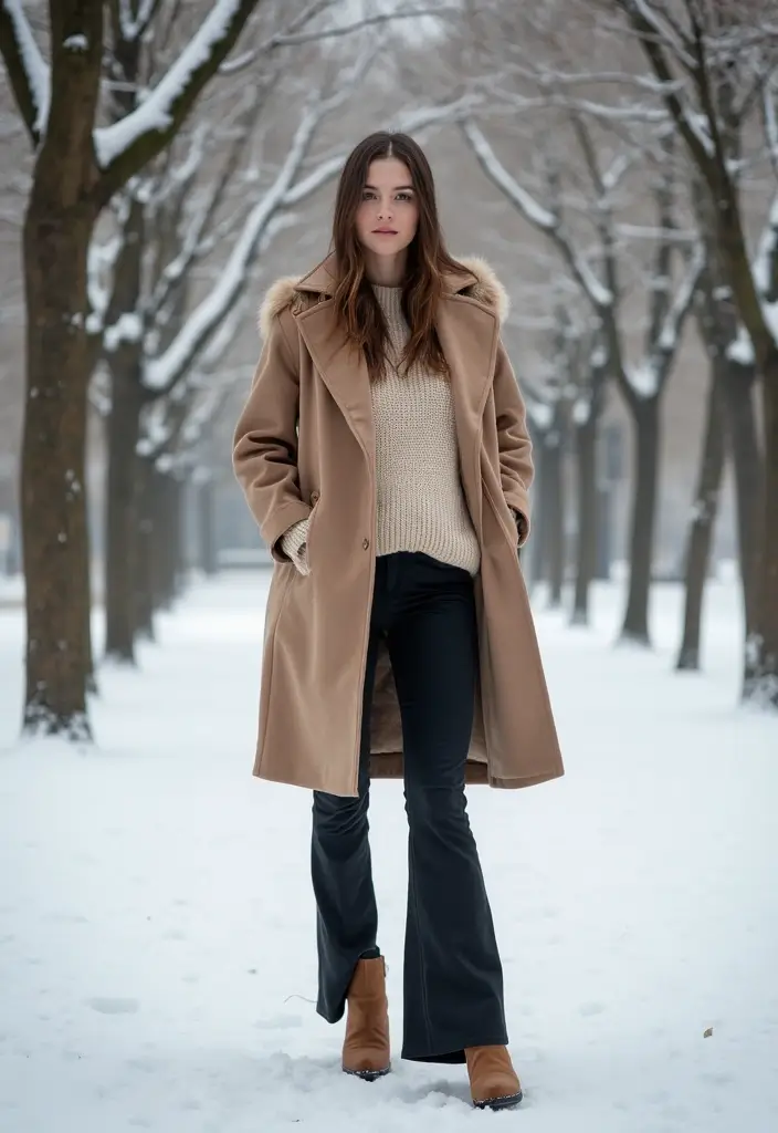 27 Stylish Flare Pants Outfit For Every Occasion - 16. All-Season Staple