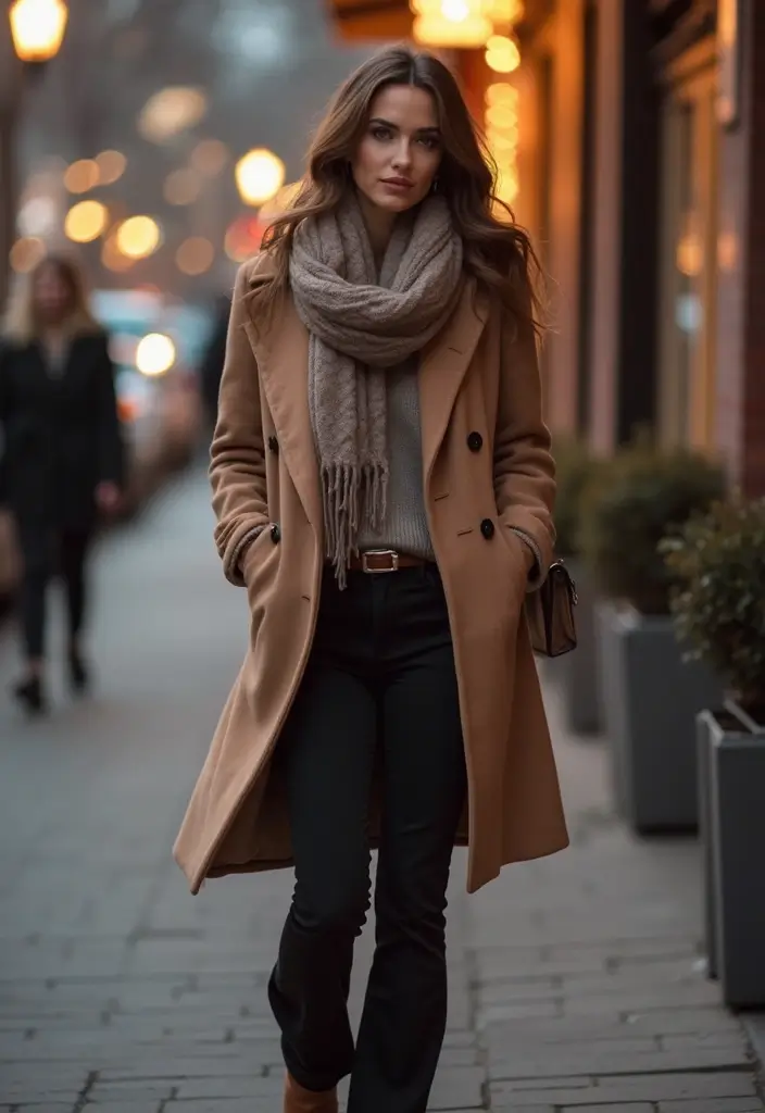 27 Stylish Flare Pants Outfit For Every Occasion - 18. Cozy Evening Out