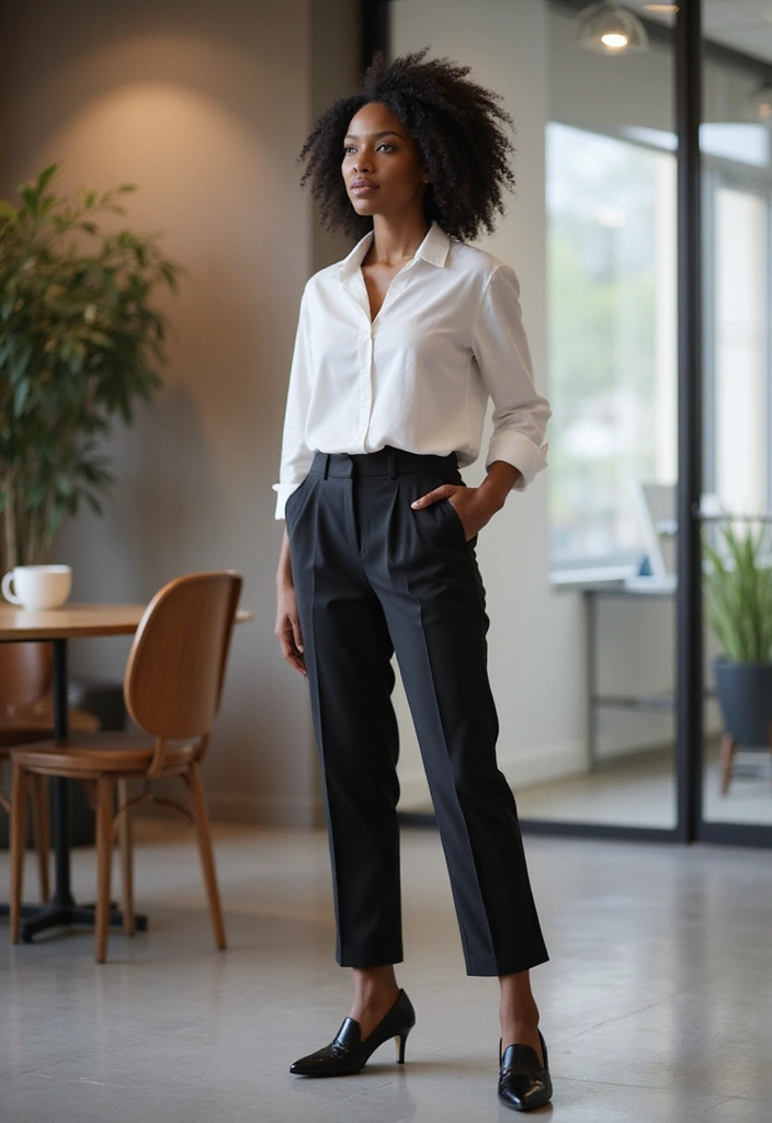 28 Amiri Shoes Outfit Black Women Inspirations For Real Life - 27. Business Casual with Amiri Oxfords