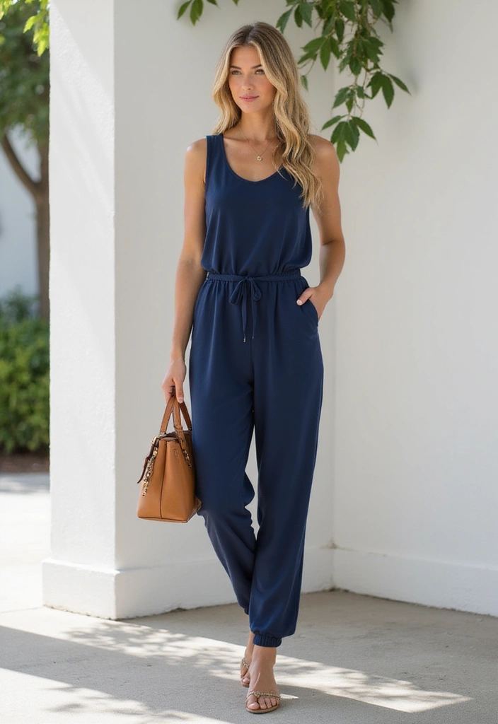 28 Azul Marino Combinacion Outfit Inspirations For Real Life - 1. Casual Navy Blue Jumpsuit