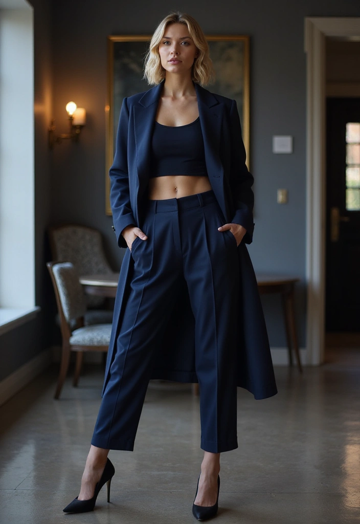 28 Azul Marino Combinacion Outfit Inspirations For Real Life - 19. Monochrome Navy Look