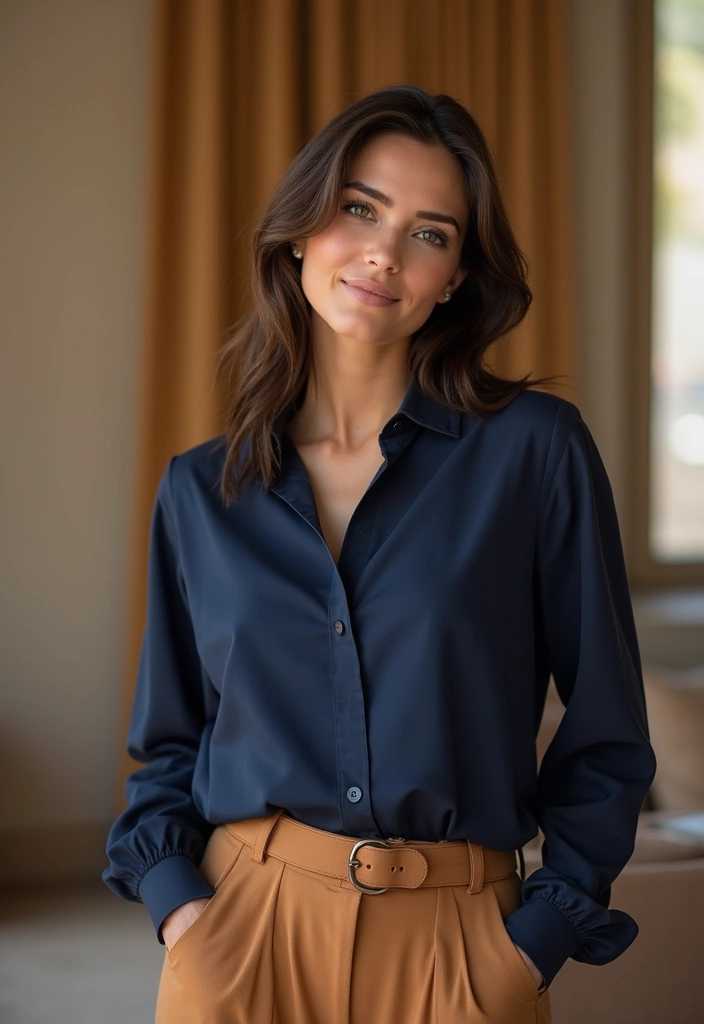 28 Azul Marino Combinacion Outfit Inspirations For Real Life - 26. Navy and Tan Combo