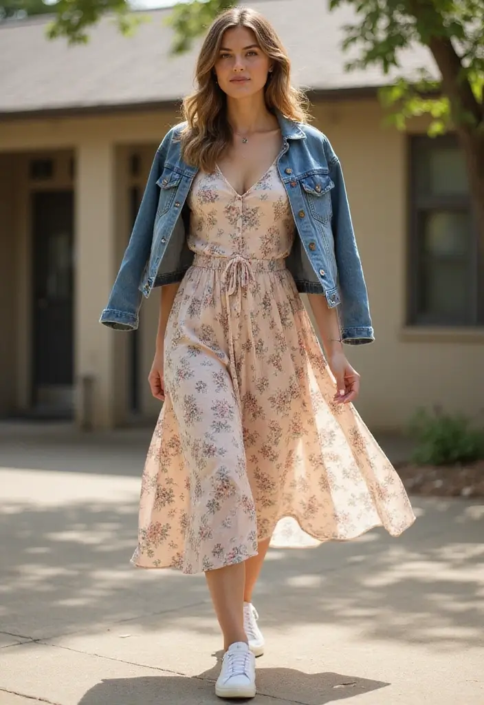 28 Cute Outfit Ideas For School Inspirations For Real Life - 2. Flowy Midi Dress