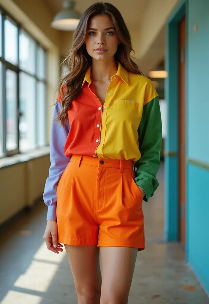 28 Cute Outfit Ideas For School Inspirations For Real Life - 23. Color Block Style