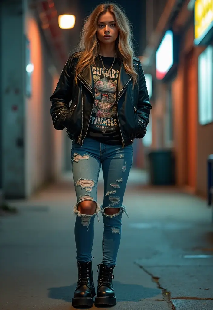 28 Dti Visual Kei Outfit Ideas Styling Tips To Wear With Confidence - 2. Edgy Denim and Statement Tees