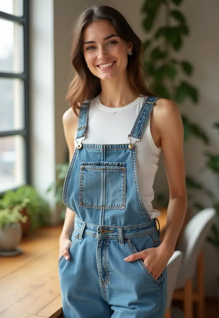 28 Fresh Girls Night Out Outfit Ideas Black Women Ideas You Need To Try - 20. Playful Overalls with a Fitted Top