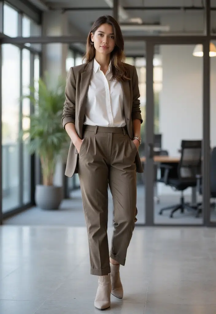 28 Naked Wolfe Boots Outfit Ideas That Feel Effortless - 15. Casual Workwear Twist