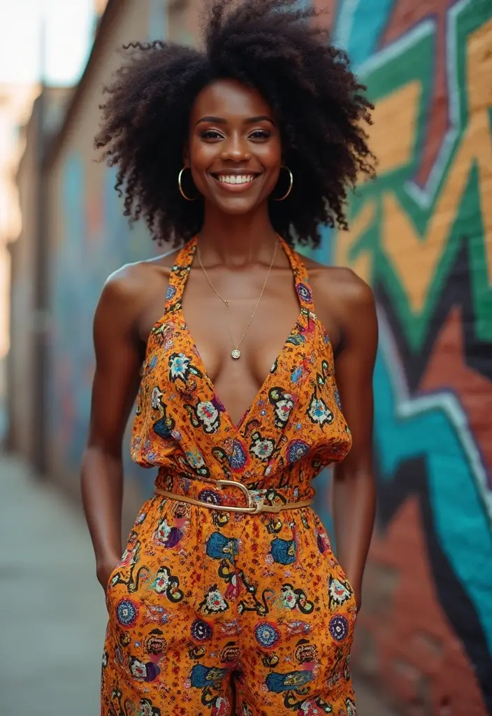 28 Trendy Movie Date Outfit Black Women To Refresh Your Closet - 1. Chic Jumpsuit Vibes