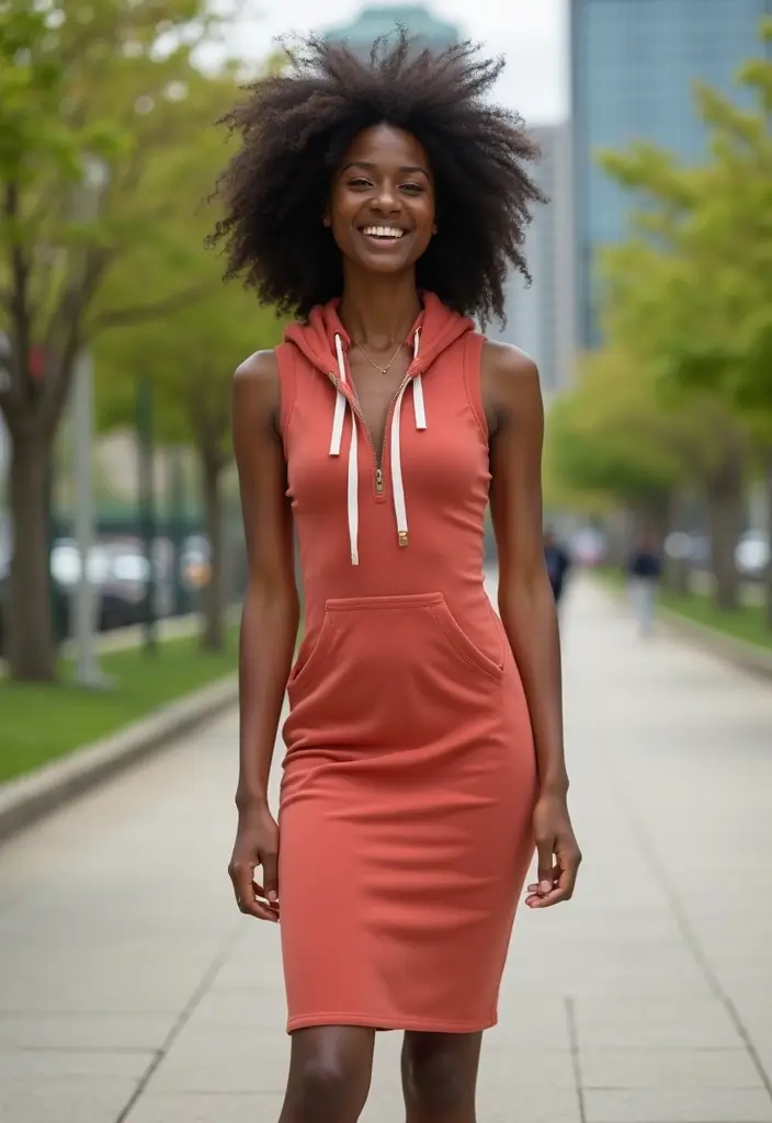 28 Trendy Movie Date Outfit Black Women To Refresh Your Closet - 21. Stylish Hoodie Dress