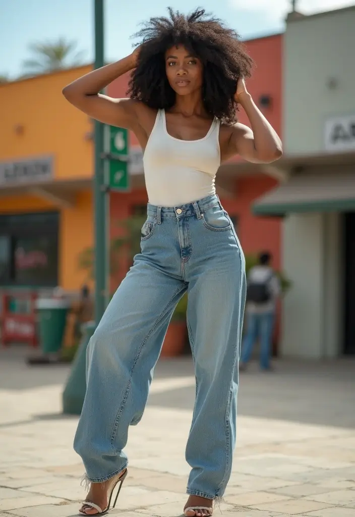 28 Trendy Movie Date Outfit Black Women To Refresh Your Closet - 24. Relaxed Baggy Jeans