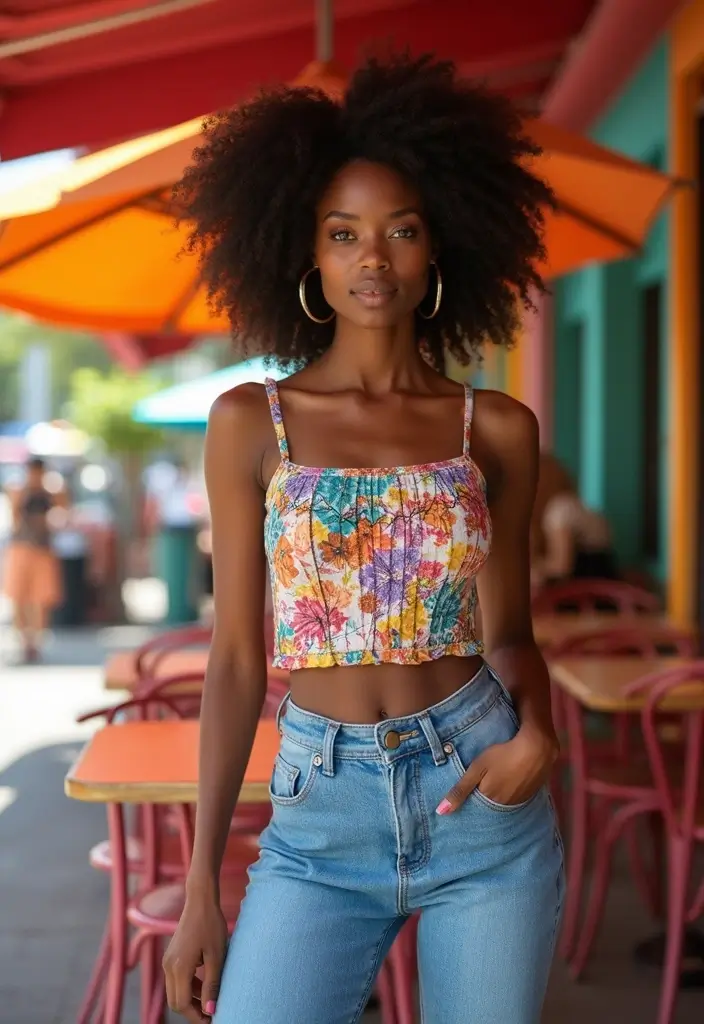 28 Trendy Movie Date Outfit Black Women To Refresh Your Closet - 4. Fresh Denim and Crop Top