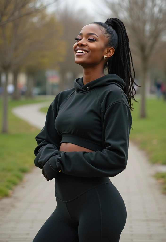 28 Trendy Movie Date Outfit Black Women To Refresh Your Closet - 6. Sporty Chic Athleisure