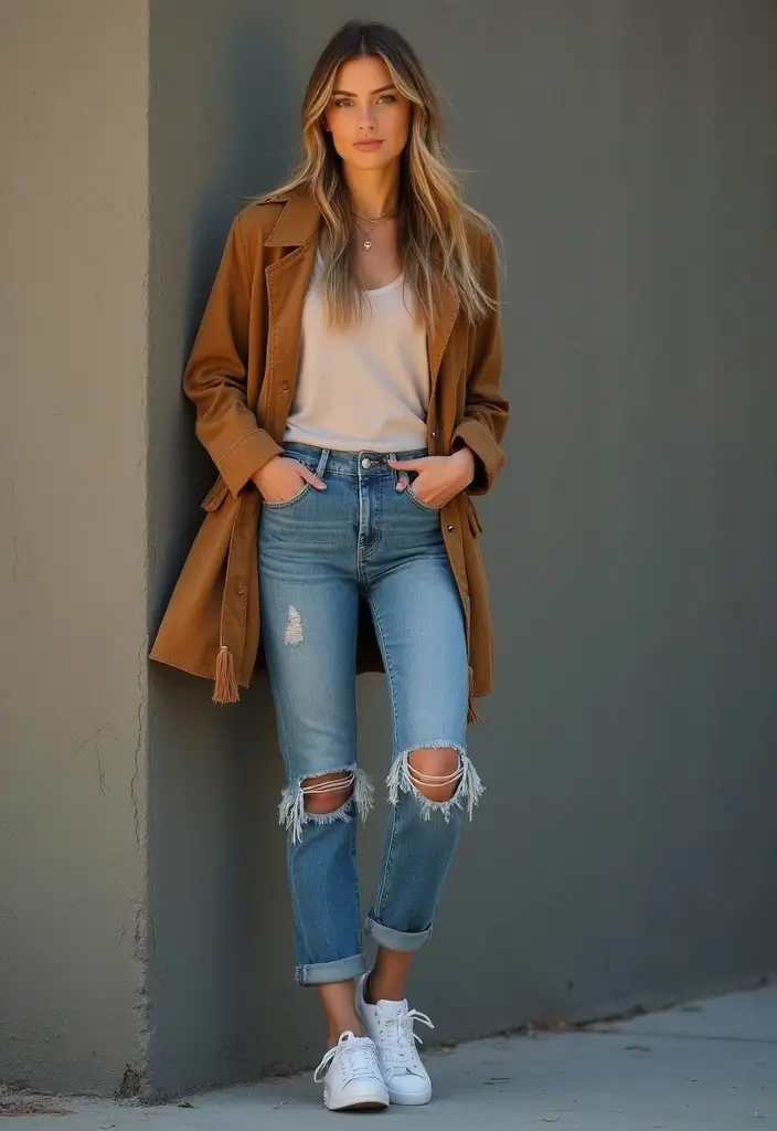28 Trendy Outfit Anni 80 To Refresh Your Closet - 11. Ripped Jeans