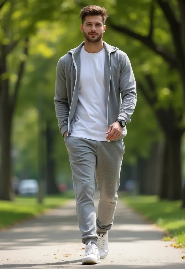 29 Cardigan Outfit Men That Flatter Every Figure - 21. Sporty Style with Track Pants