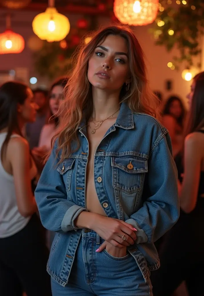 29 Denim Party Outfit Looks That Will Upgrade Your Wardrobe - 16. Mixing Denim Textures