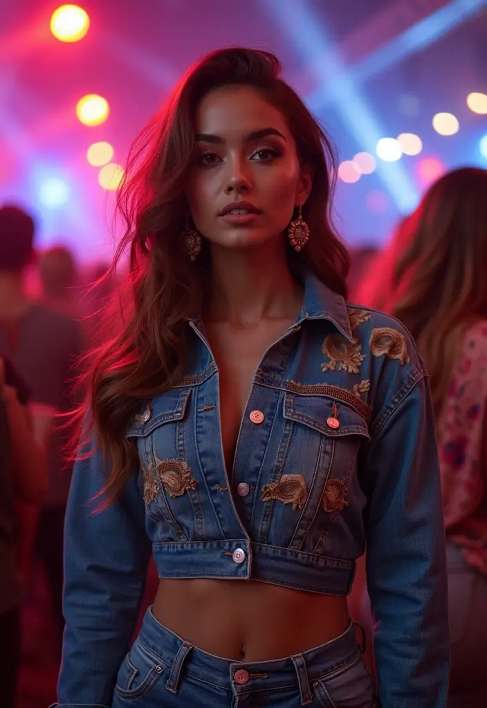 29 Denim Party Outfit Looks That Will Upgrade Your Wardrobe - 19. Denim and Bold Prints