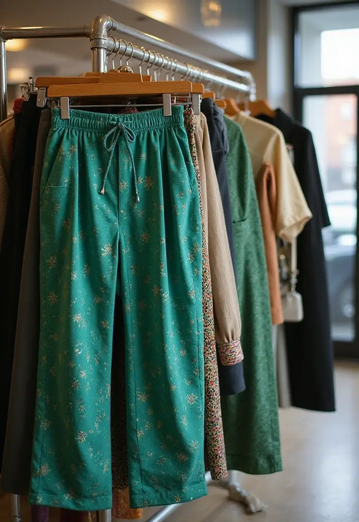 29 Fresh St Pattys Day Outfit College Ideas You Need To Try - 24. Green Printed Trousers