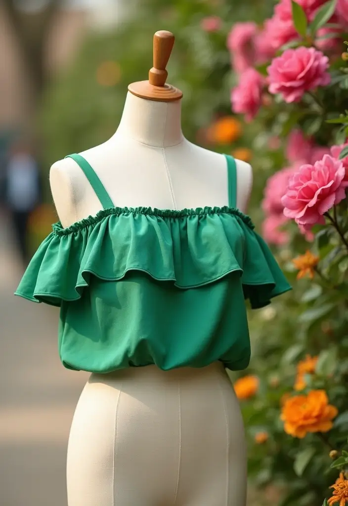 29 Fresh St Pattys Day Outfit College Ideas You Need To Try - 29. Green Off-the-Shoulder Top