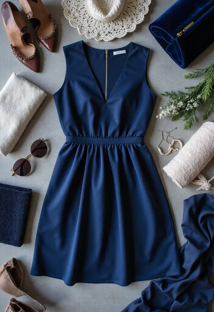 29 Navy Blue Dress Outfit Wedding Styling Tips To Wear With Confidence - 18. Mix and Match Textures