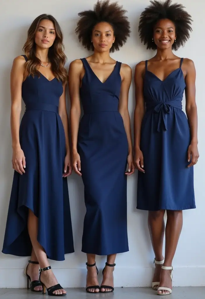 29 Navy Blue Dress Outfit Wedding Styling Tips To Wear With Confidence - 27. Dress for Your Body Type
