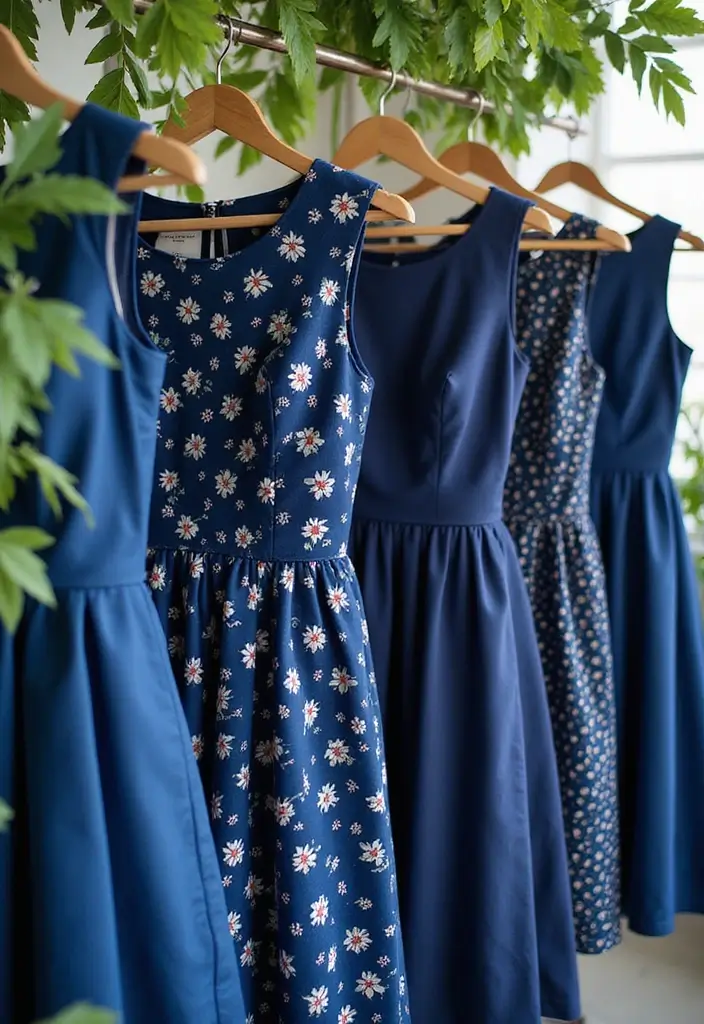 29 Navy Blue Dress Outfit Wedding Styling Tips To Wear With Confidence - 7. Play with Patterns