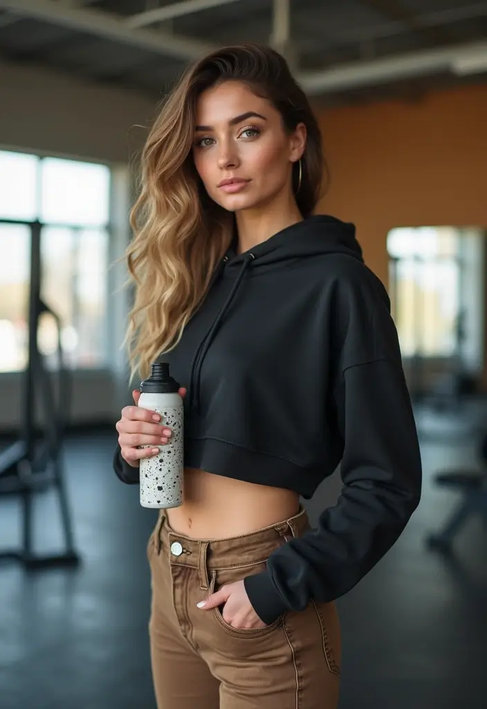 29 Stylish Brown Jeans Outfit For Every Occasion - 13. Sporty Chic