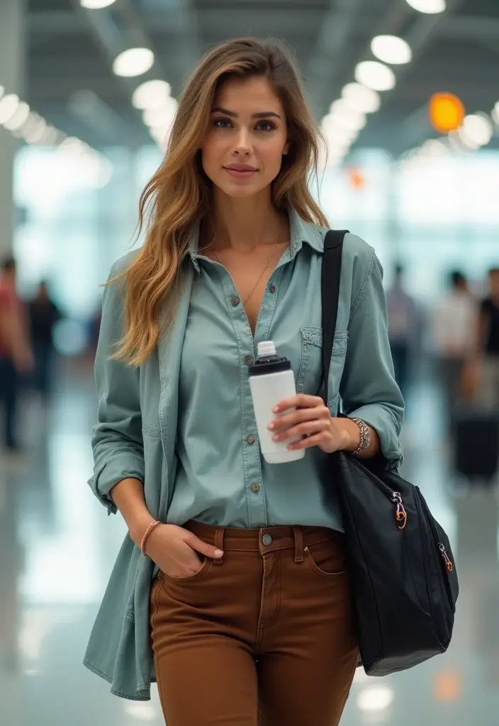 29 Stylish Brown Jeans Outfit For Every Occasion - 22. Eco-Friendly Travel